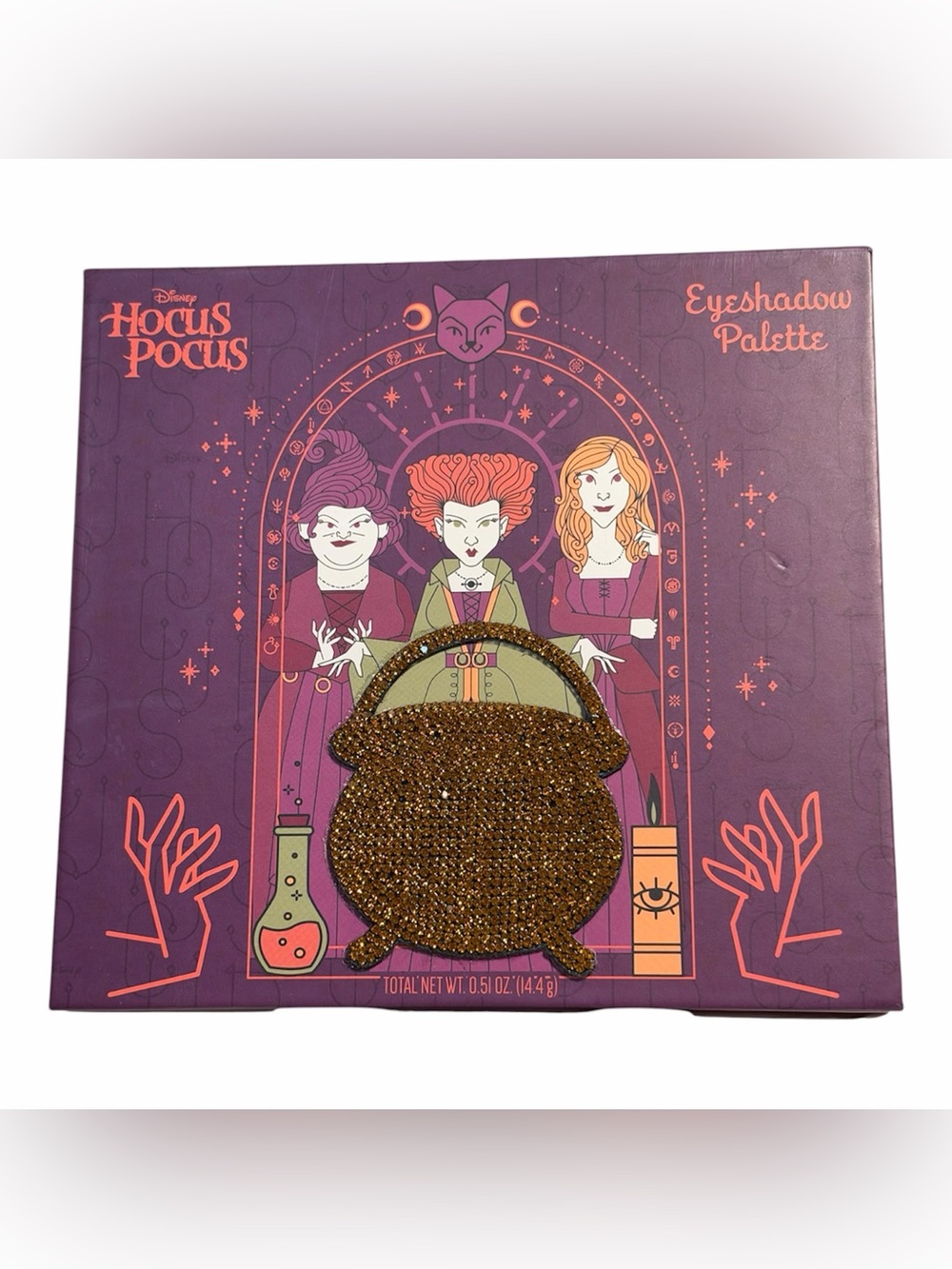 Disney Hocus Pocus 12 Shade Multicolor Eyeshadow Palette Mirror 0.5 oz - NIB **